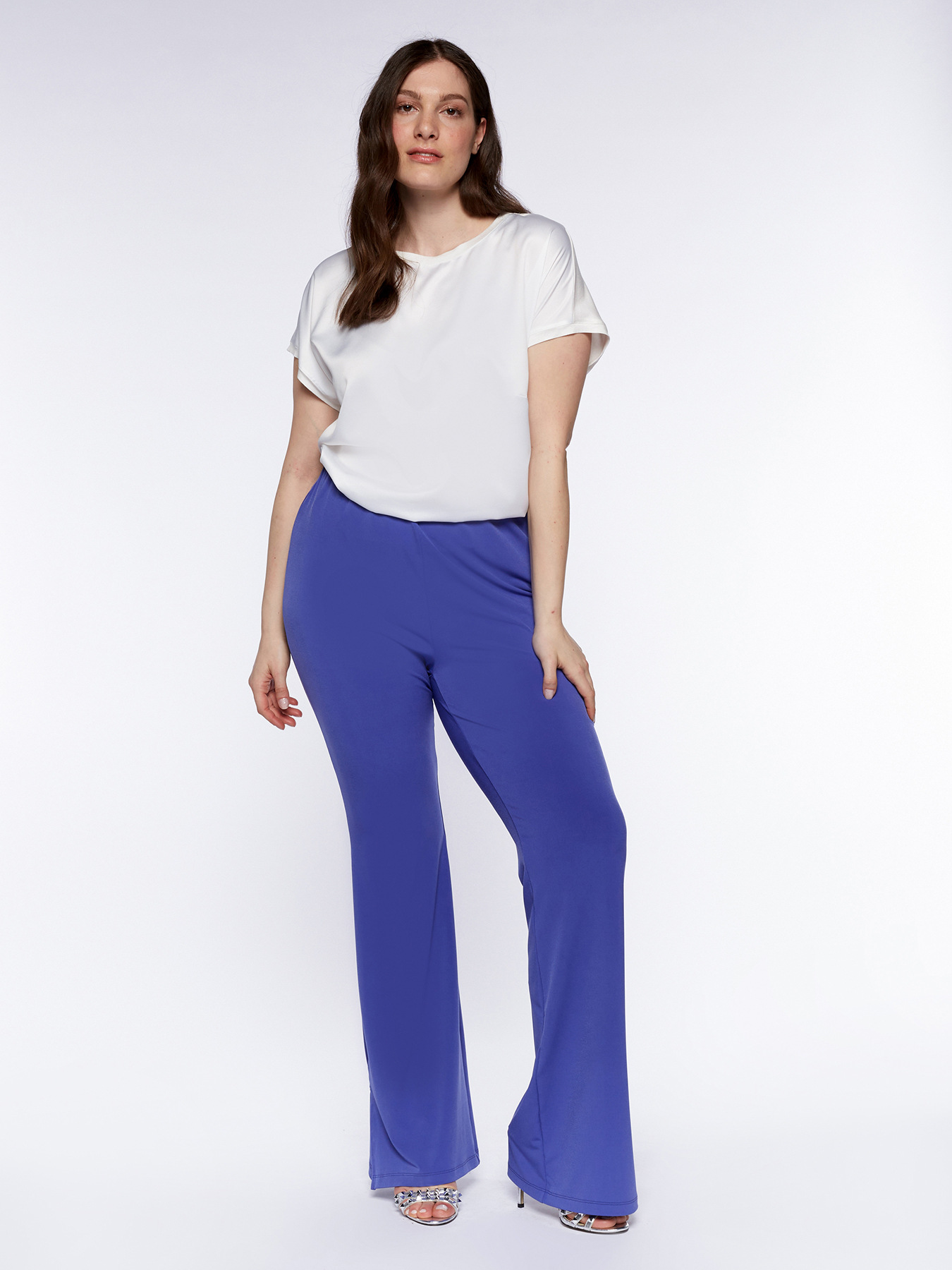 Pantaloni flare in jersey image number 2