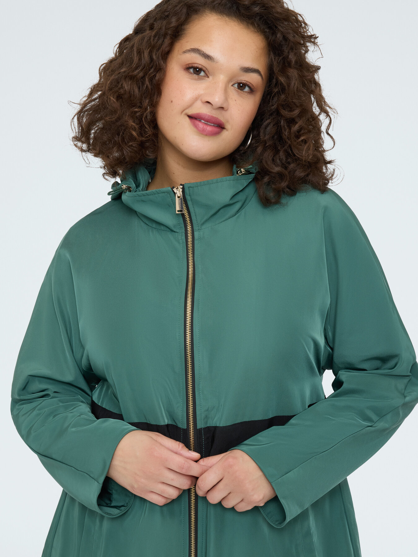 Parka with contrast band image number 3