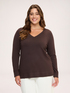 V-neck sweater in viscose blend image number 0
