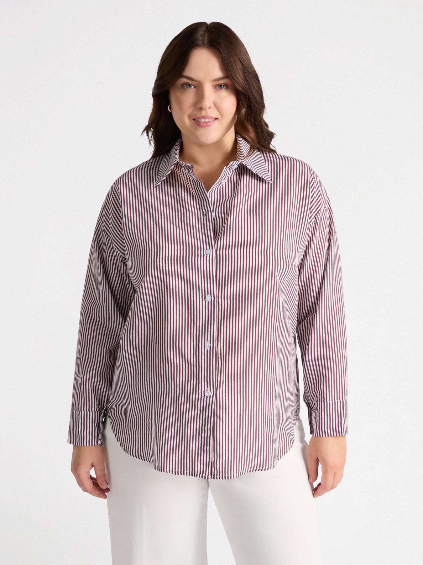 Camicia a righe burgundy image number 0