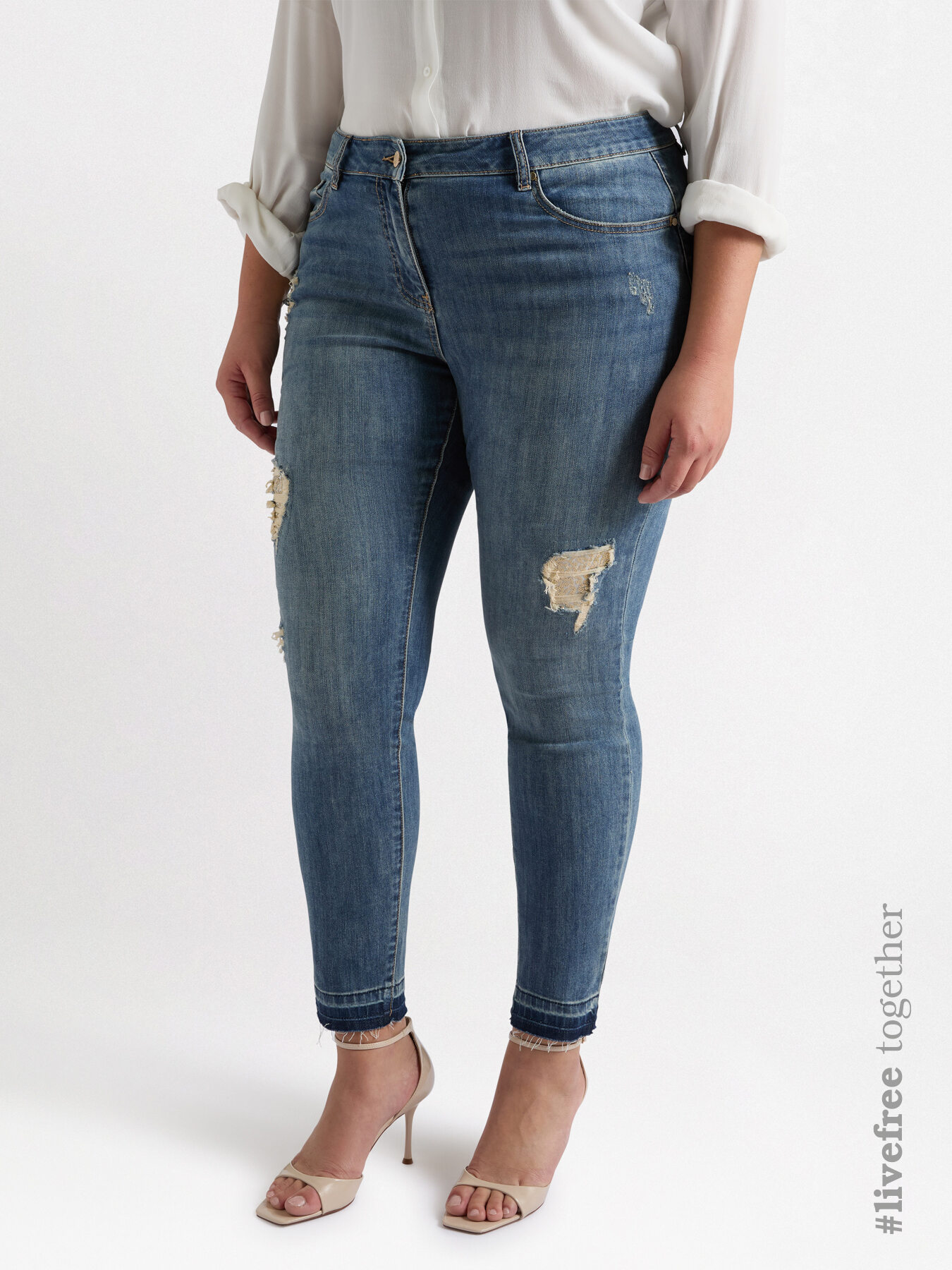 Skinny-Jeans mit Stickerei image number 0