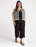 Pantalon en lin et jersey avec cordons image number 2