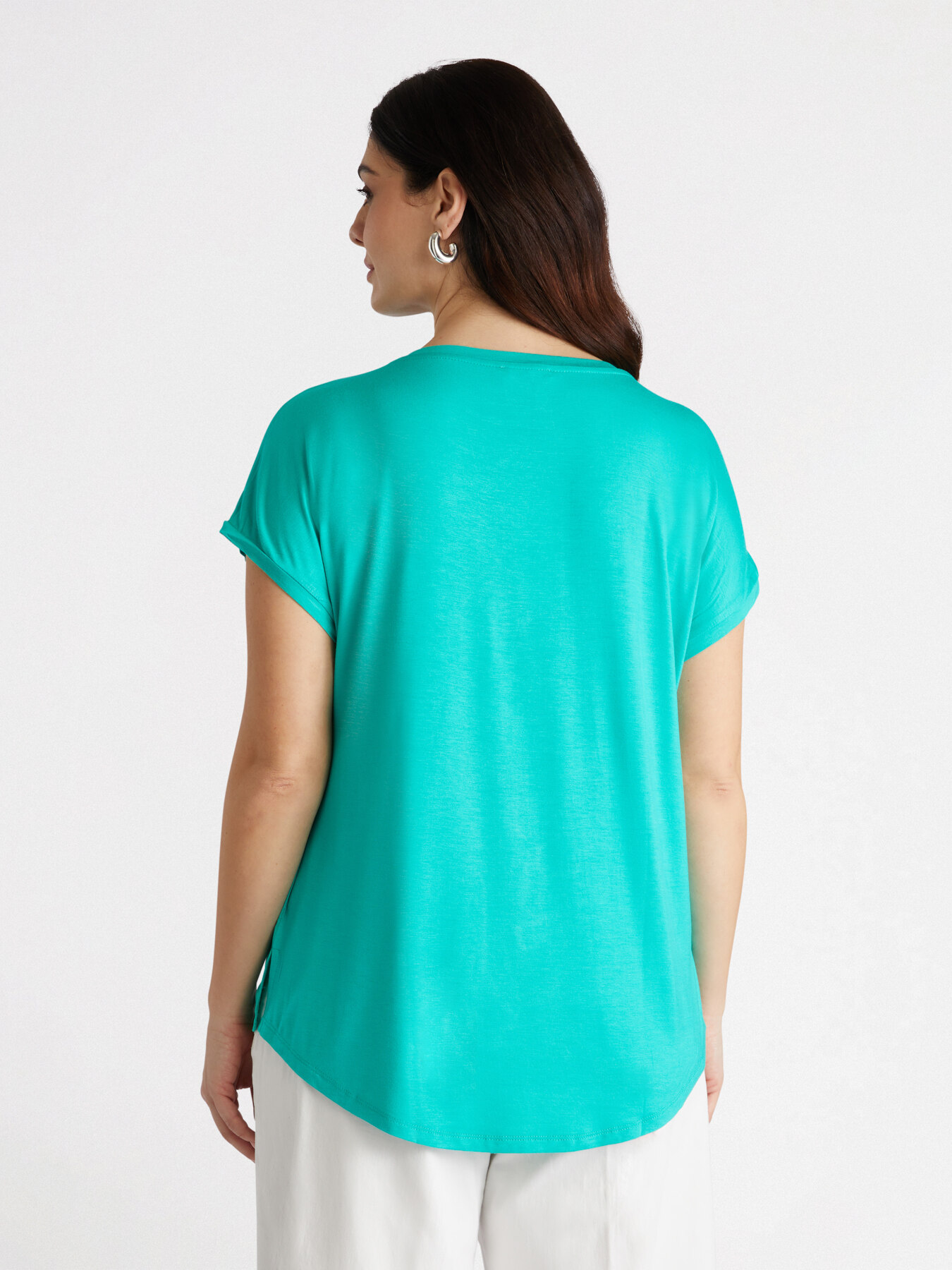 Satin and jersey blouse image number 1
