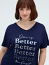 Viscose t-shirt with lettering and sequins image number 3