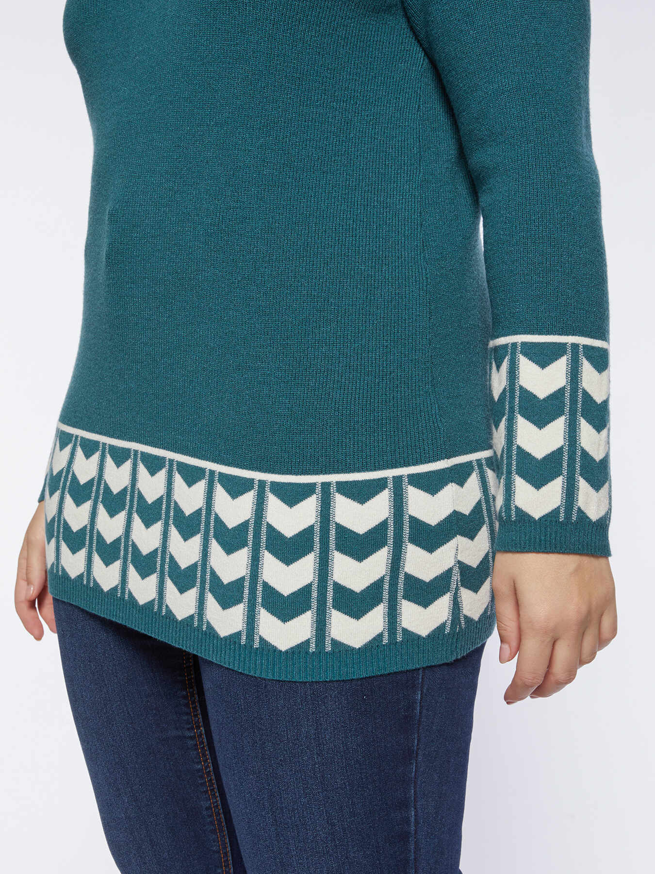 Pull avec bordures jacquard image number 2