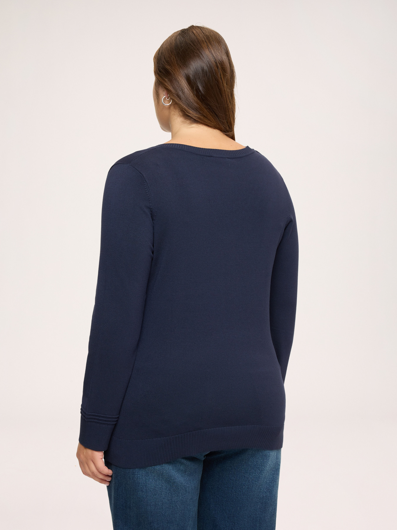 Maglia scollo a V in misto viscosa image number 1