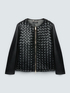 Biker jacket with woven detailing image number 5