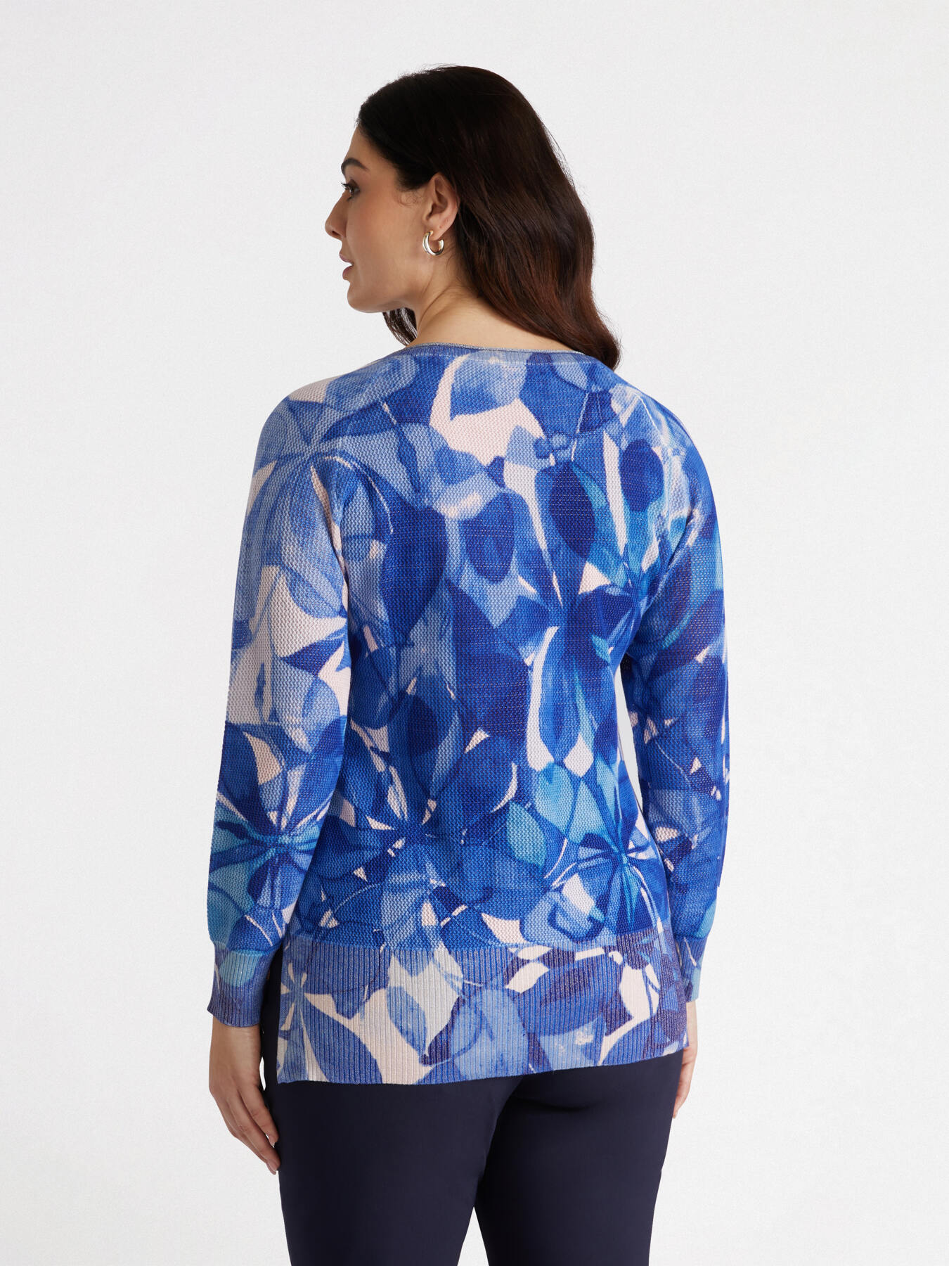 Sweater with all over floral print image number 1