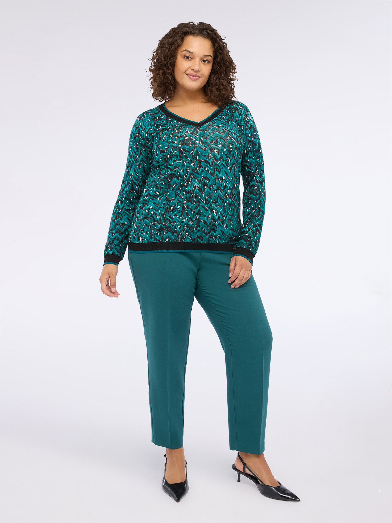 T-shirt with abstract print image number 1