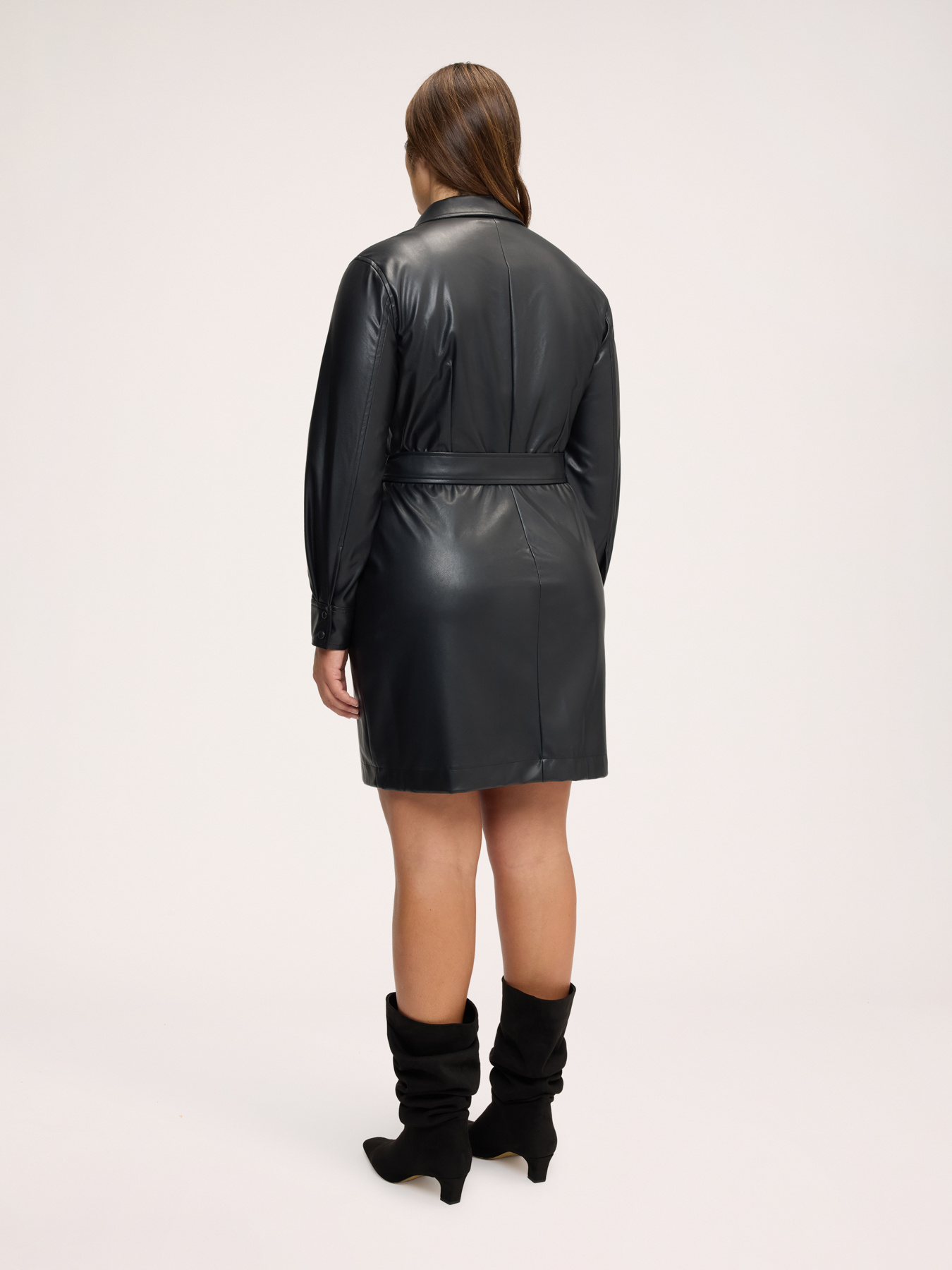 Robe chemisier courte avec ceinture image number 1