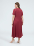 A-line satin dress with fringed details image number 1