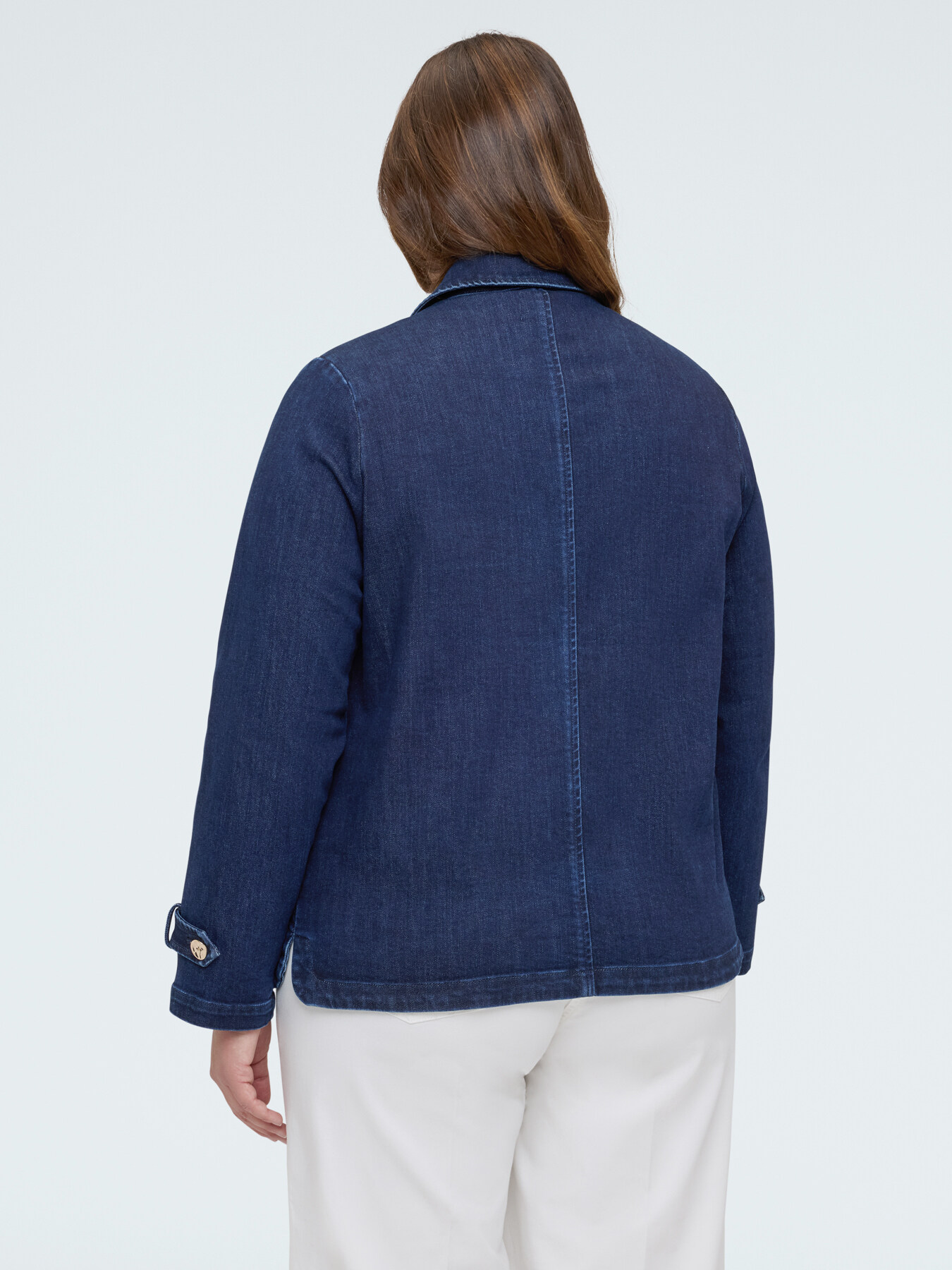 Double-breasted denim jacket image number 1