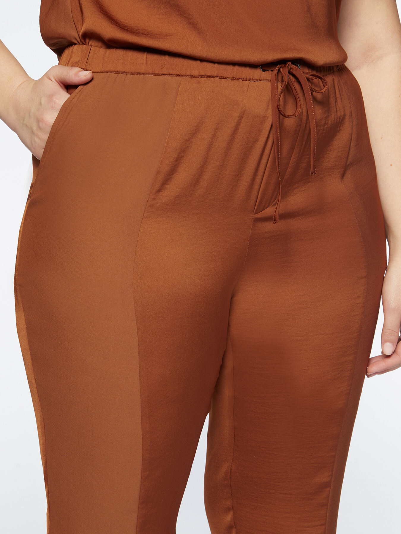 Straight-leg satin trousers image number 1
