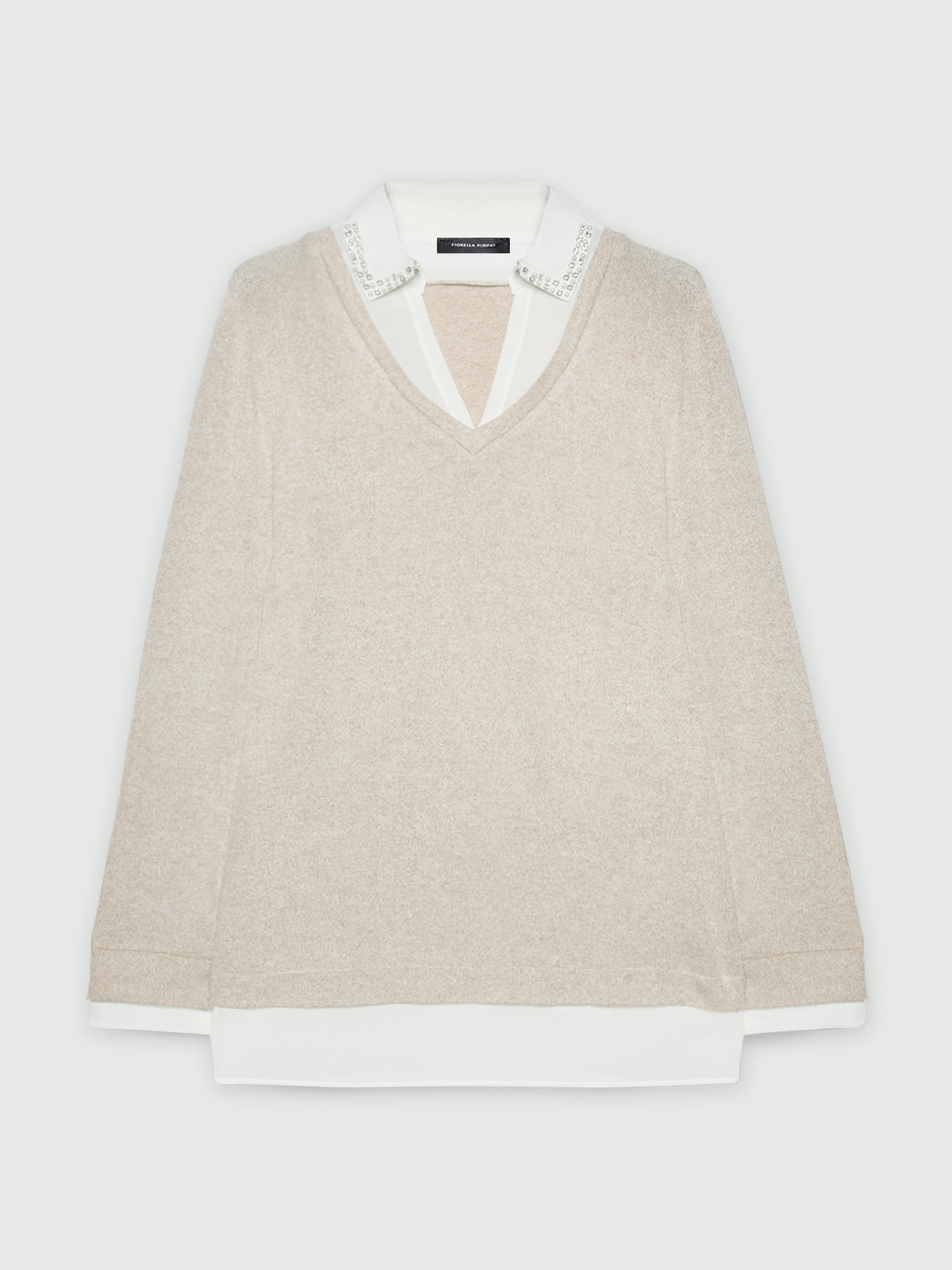 Maglia con inserto di camicia incorporata image number 4