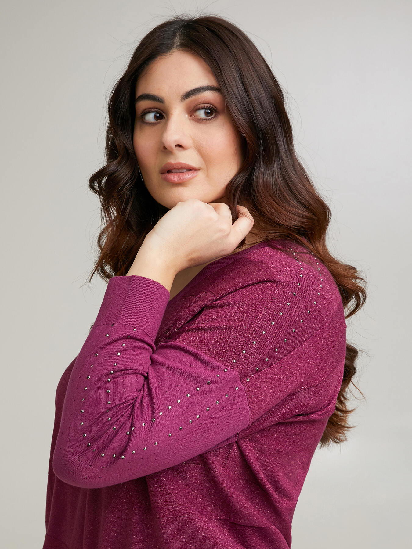 Pullover mit Lurex-Streifen image number 2