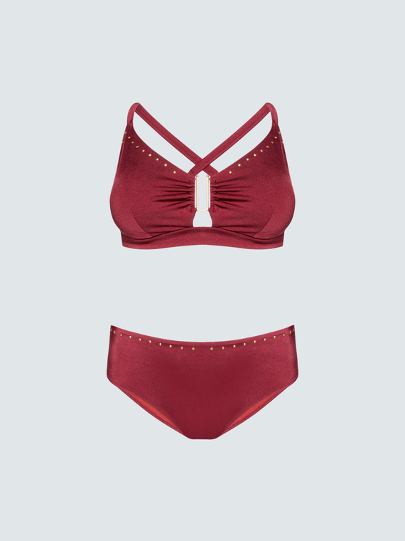 Bikini con borchiette e motivo cut out - vista alternativa | Fiorella Rubino