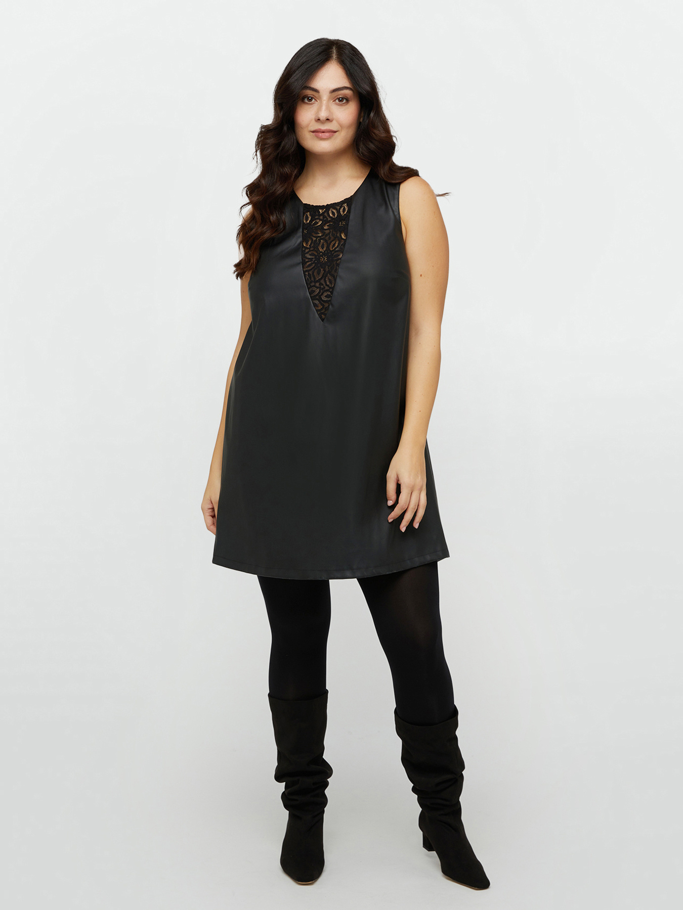 Dress with lace insert image number 0