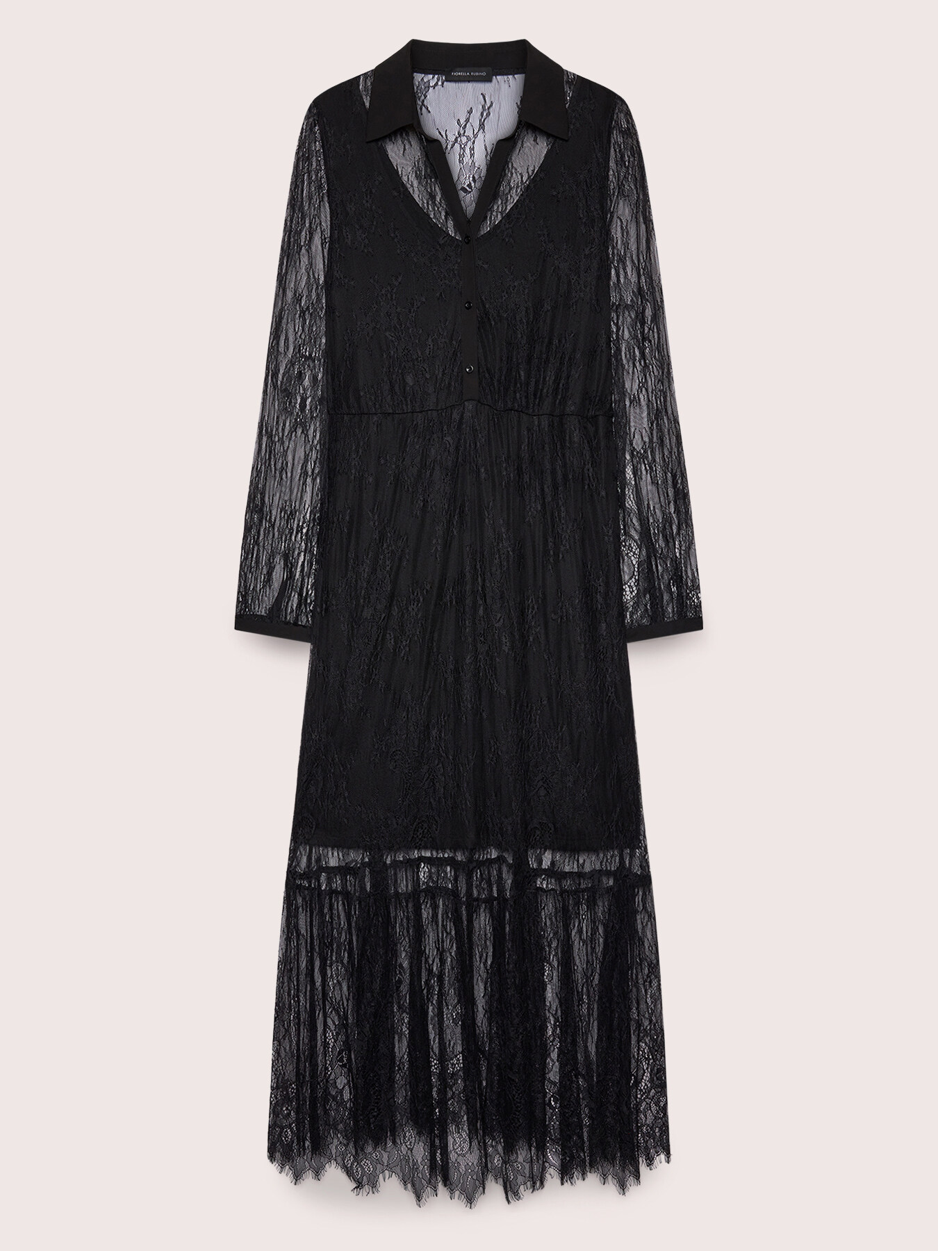 Lace shirtdress with ruffle image number 4