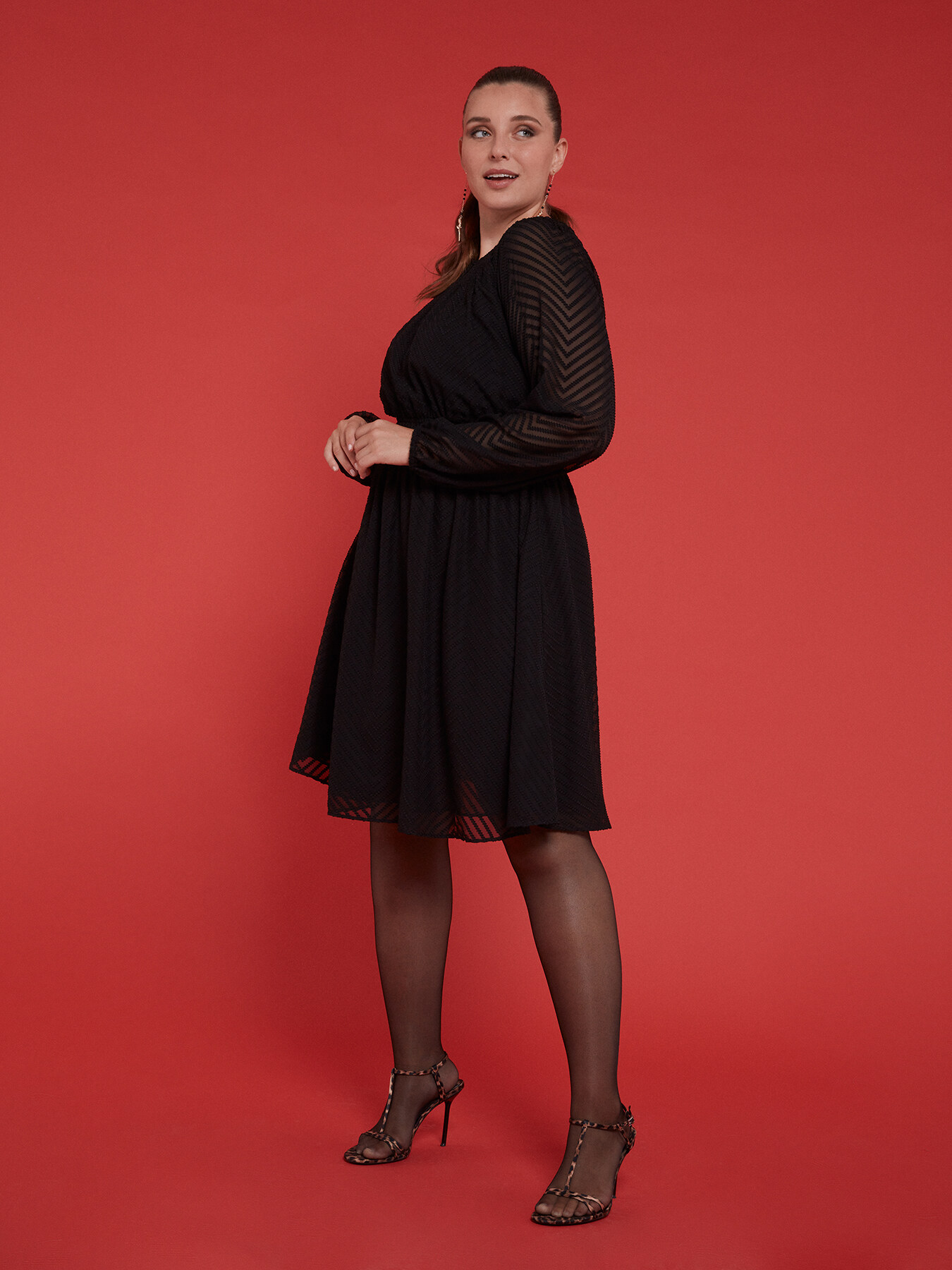 Textured fabric dress image number 4