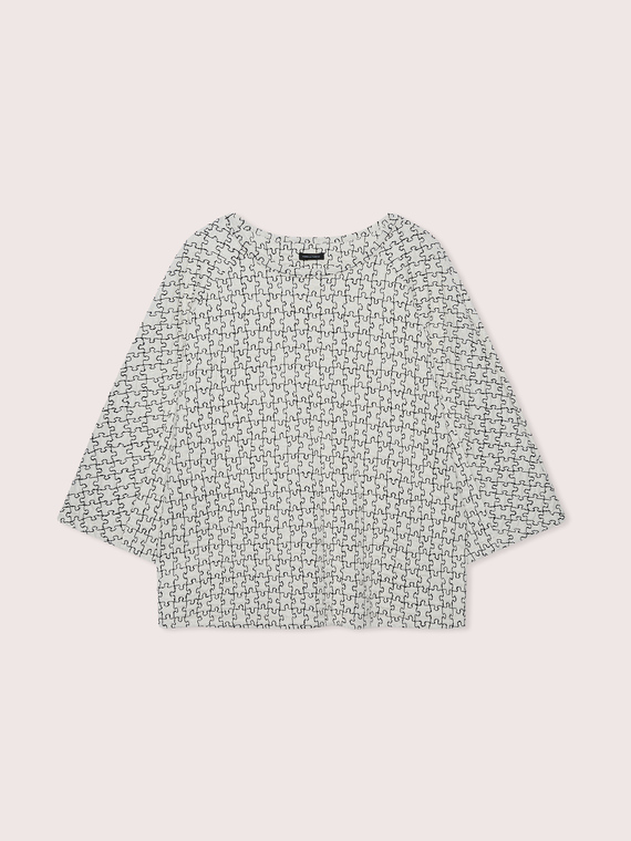 Sweat ferm&eacute; avec imprim&eacute; puzzle