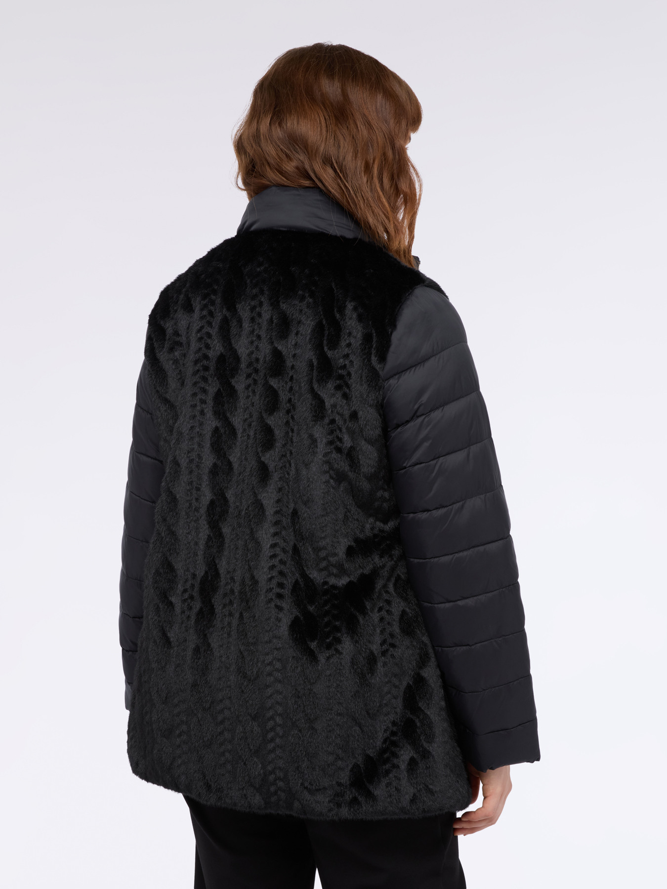 Two-material jacket with quilted sleeves image number 1