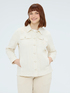 Shacket shirt with floral embroidery image number 2