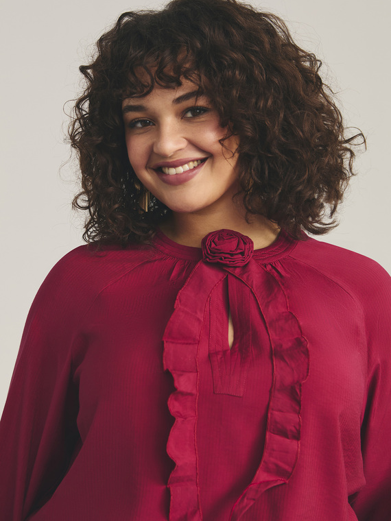 Blusa in viscosa con rosellina