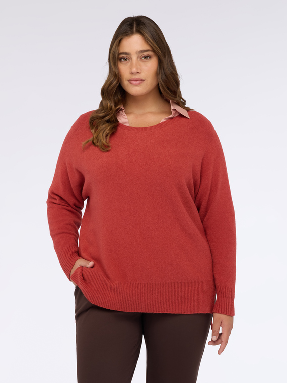 Crew neck sweater in viscose blend