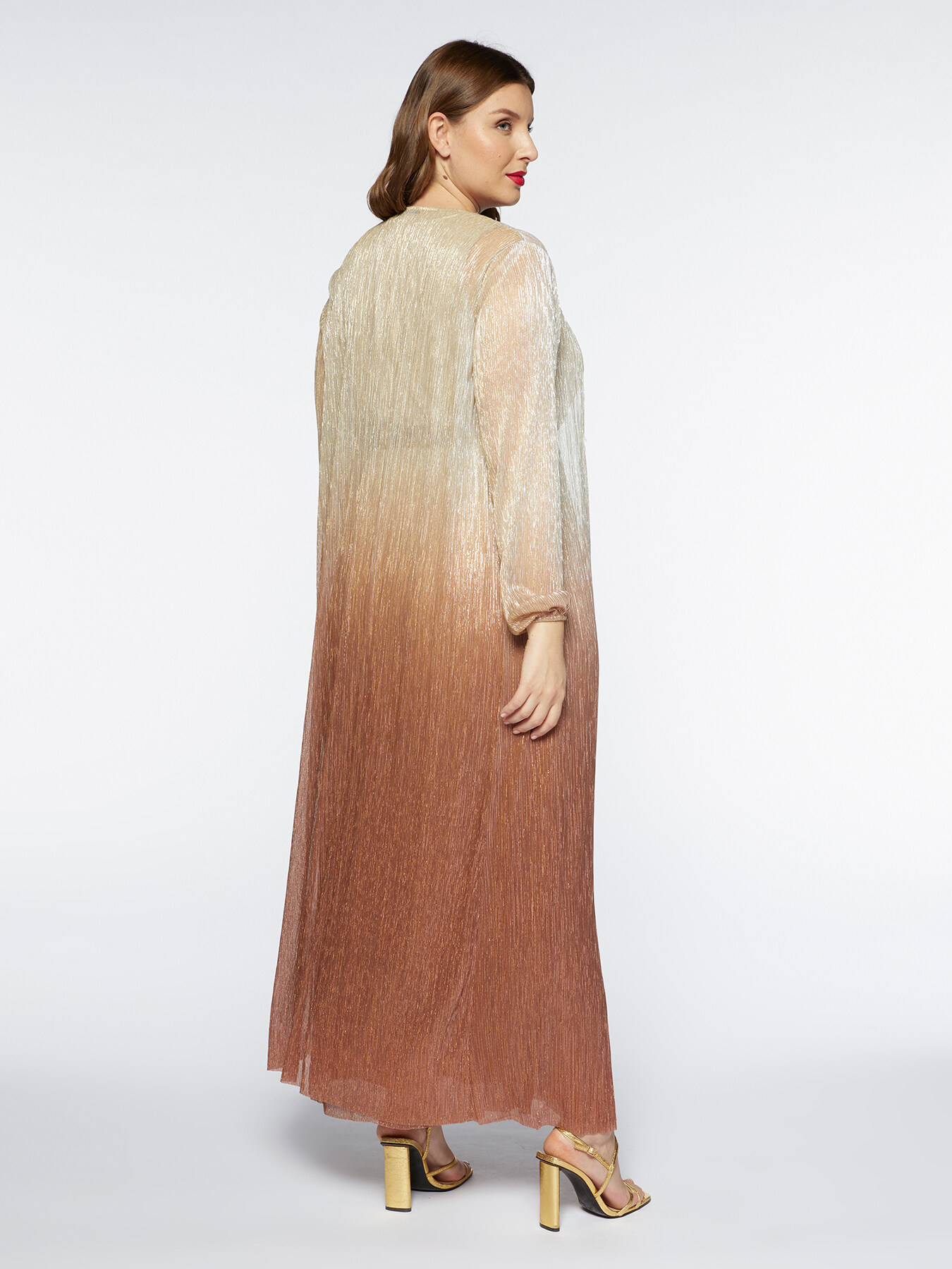 Long open ombr&eacute; blouse image number 1