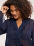 Cr&ecirc;pe blouse with ruffle image number 3