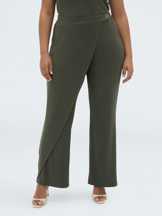 Jersey trousers with wrap closure