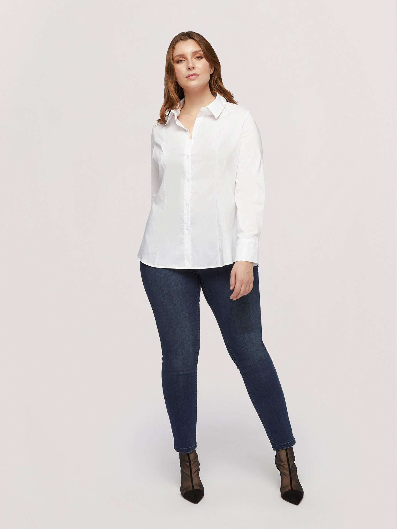 Camicia sciancrata in popeline image number 2