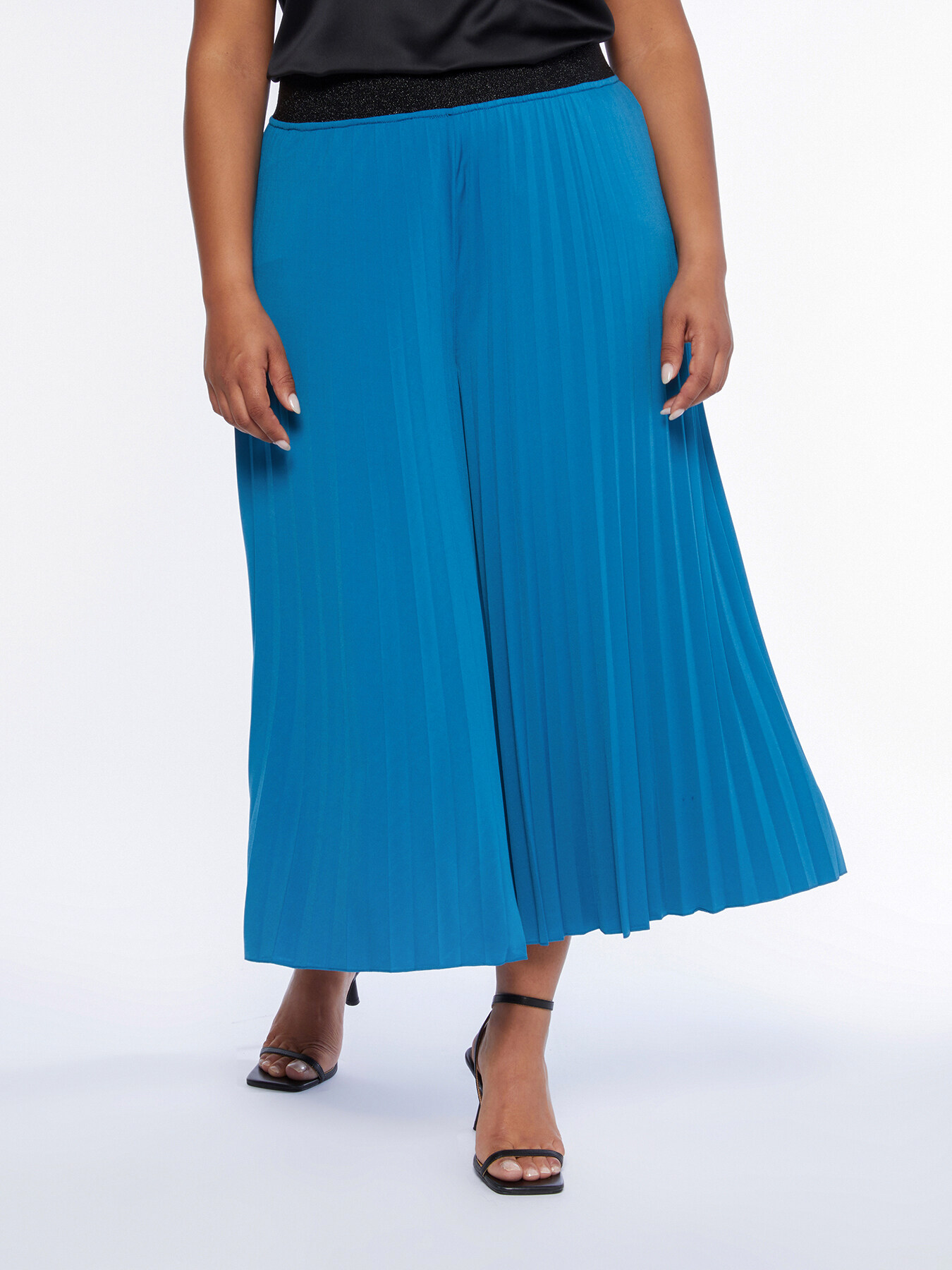 Pantaloni cropped pliss&eacute; image number 1