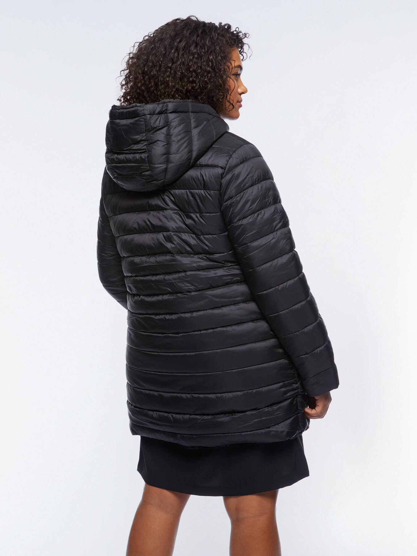 Beidseitig tragbare Daunenjacke aus Nylon und Pl&uuml;sch image number 1