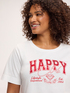 T-shirt Happy! in cotone image number 3