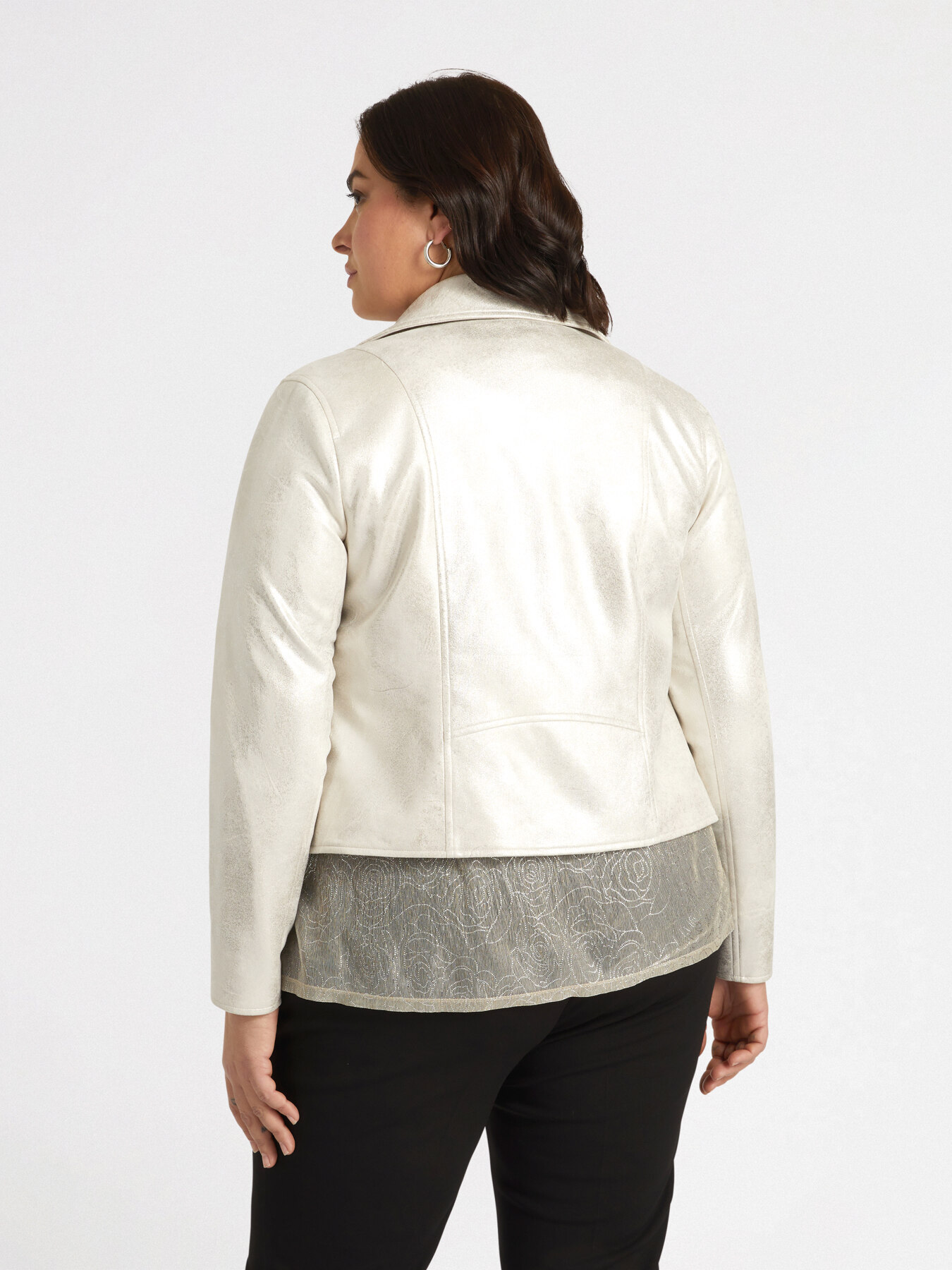 Veste de motard en tissu lam&eacute; image number 2