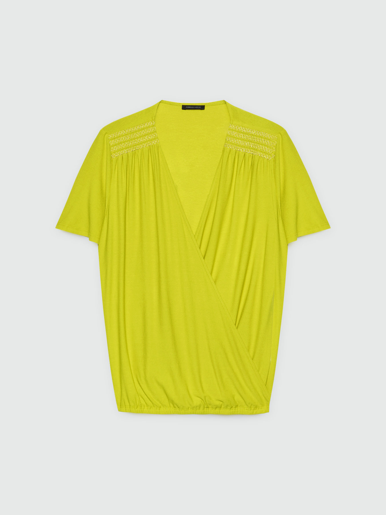 front crossover T-shirt with embroidery image number 4