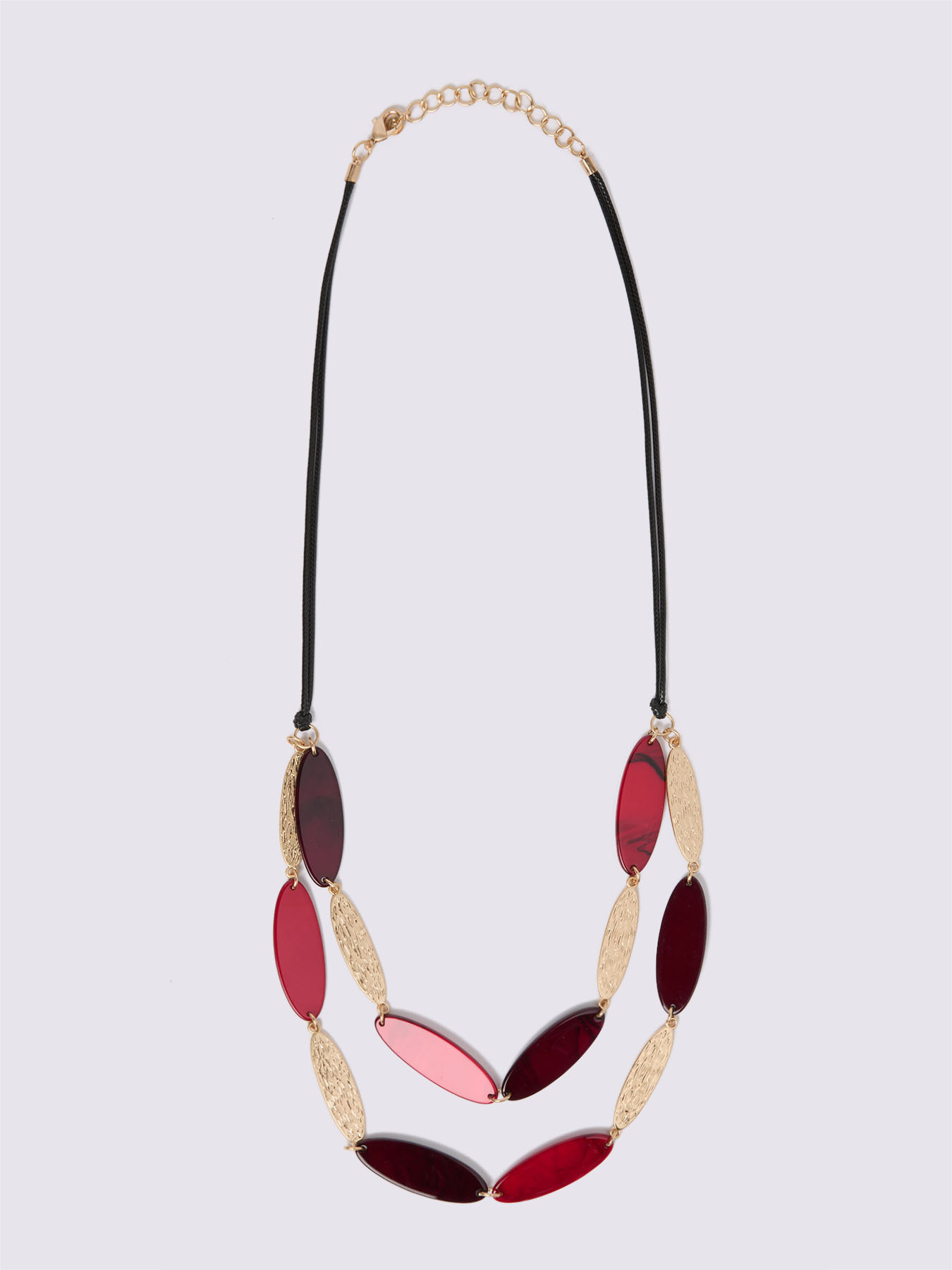 Long necklace with oval resin elements image number 1