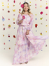 Long off-shoulder dress with gradient print image number 0