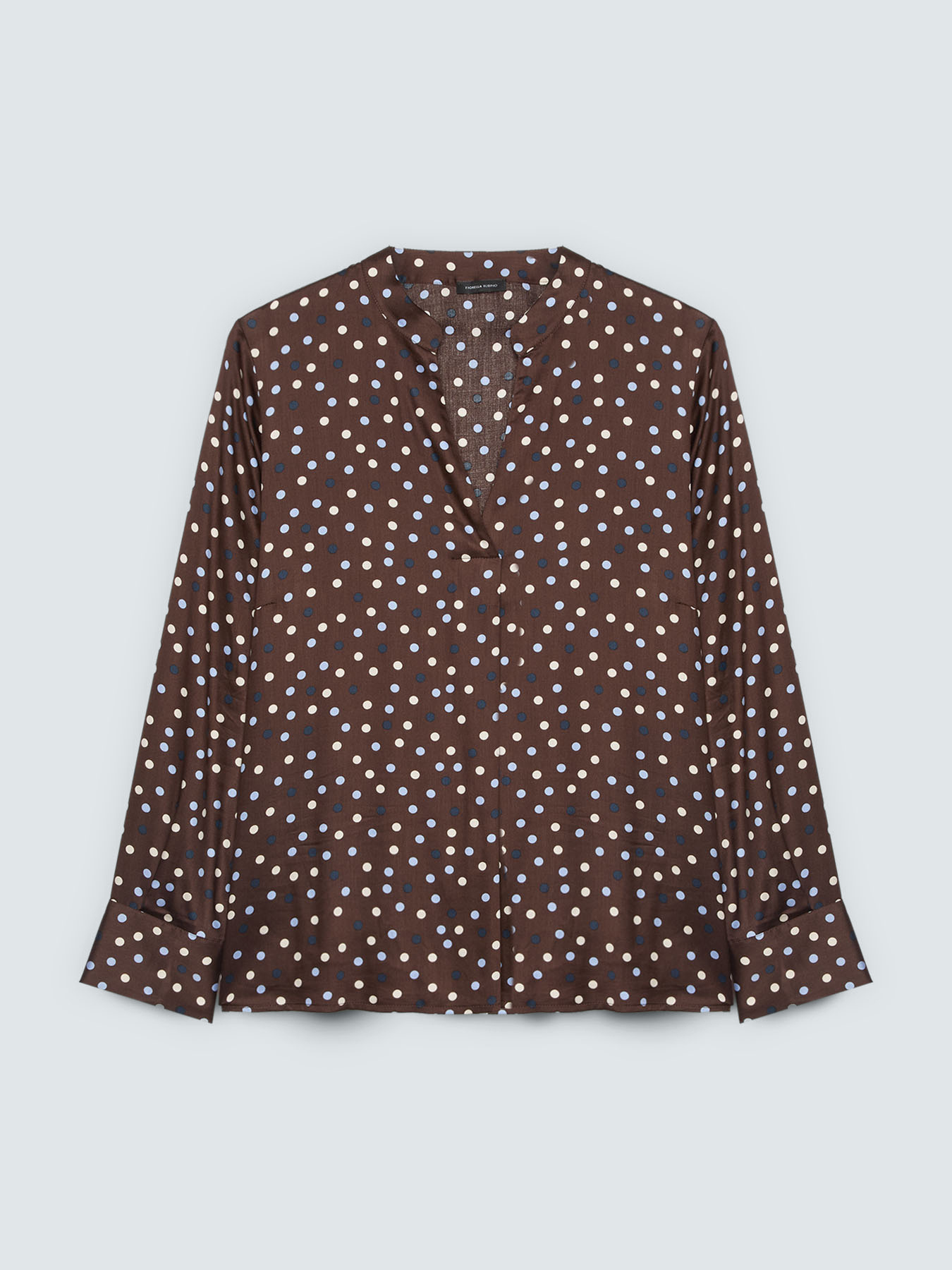 Polka dot blouse in viscose satin image number 4