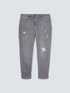 Slim Girlfit Jeans mit Rissen und Pailletten image number 4