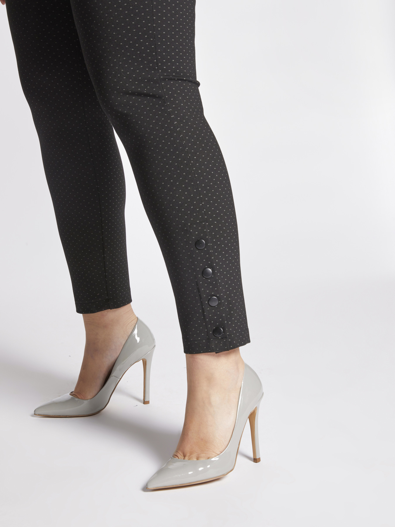 Micro patterned skinny trousers image number 2