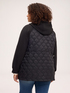 Bi-material down jacket with hood image number 1