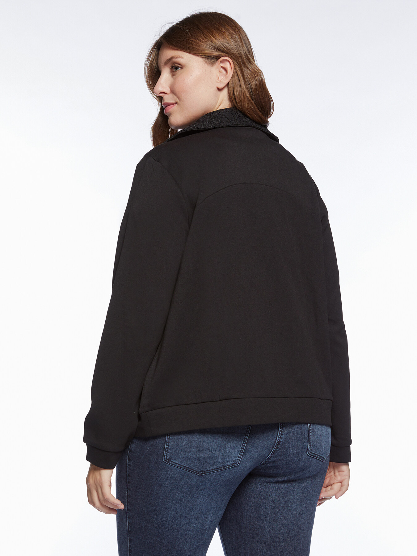 Sudadera biker con encaje image number 1