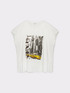 T-Shirt aus zwei Stoffen mit Aufdruck image number 3