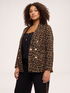 Doppelreihiger Blazer in Animalprint aus Milano-Strick image number 0