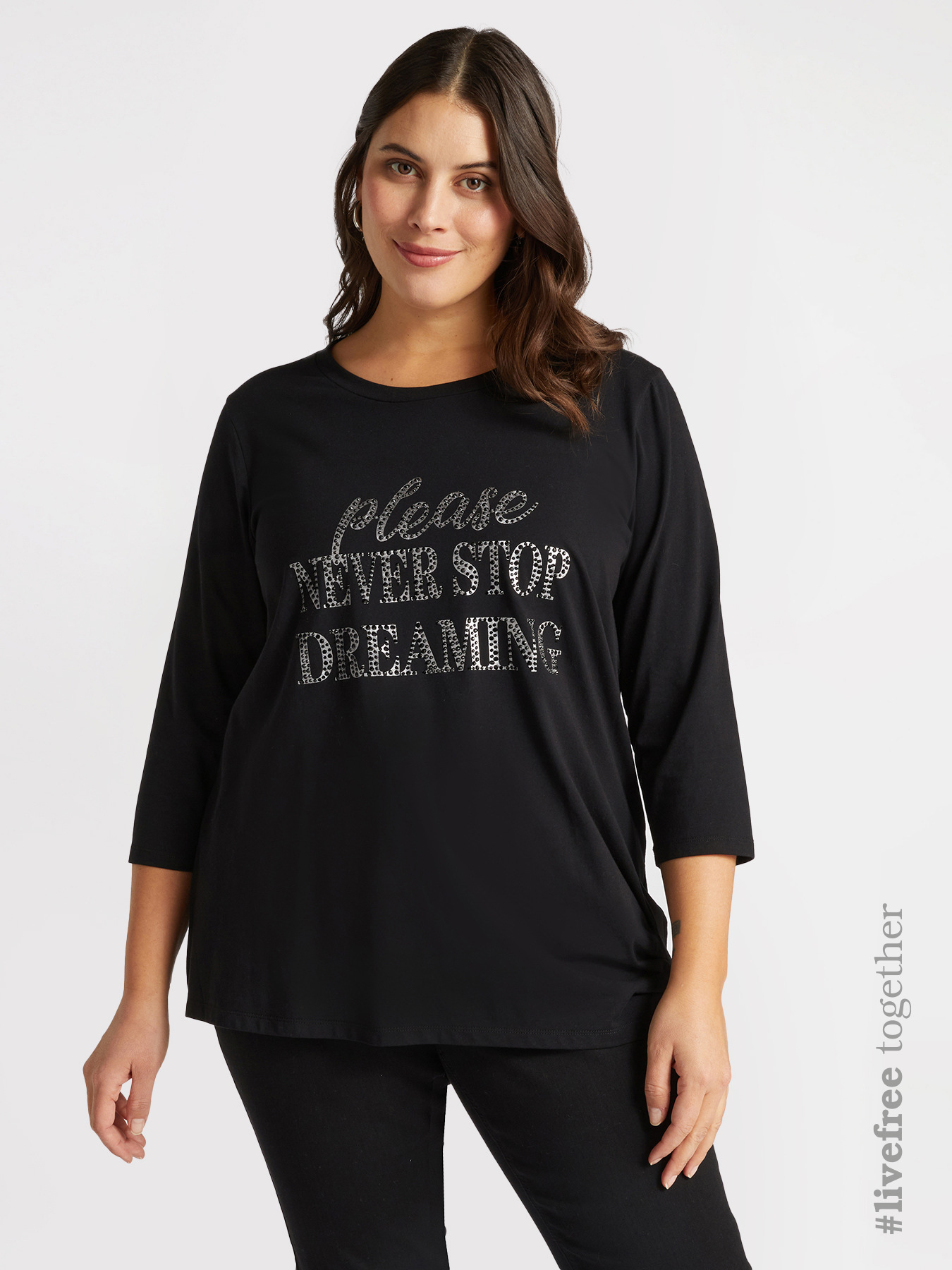 T-shirt with motivational print image number 0