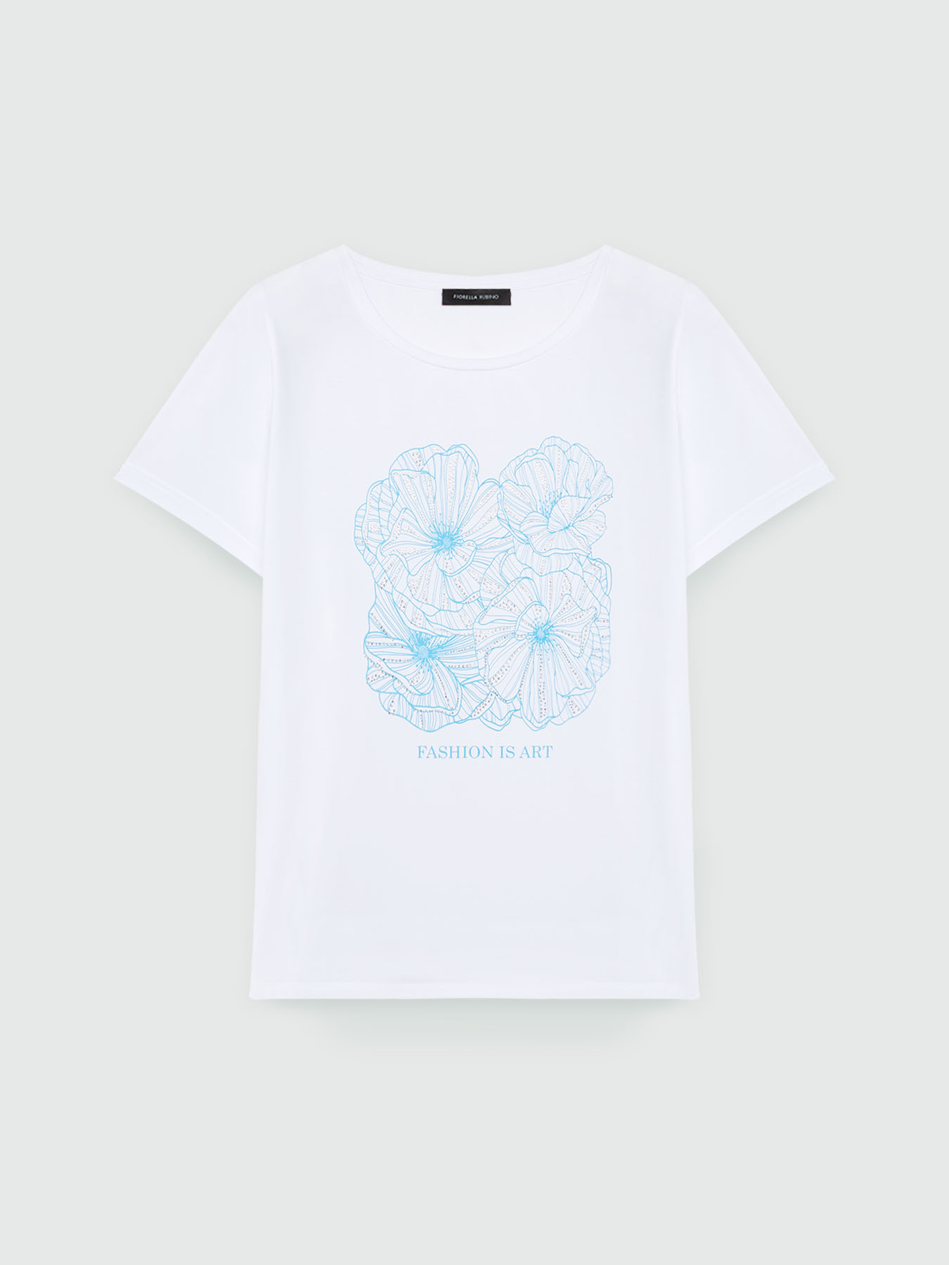 T-shirt con stampa floreale e borchie image number 4