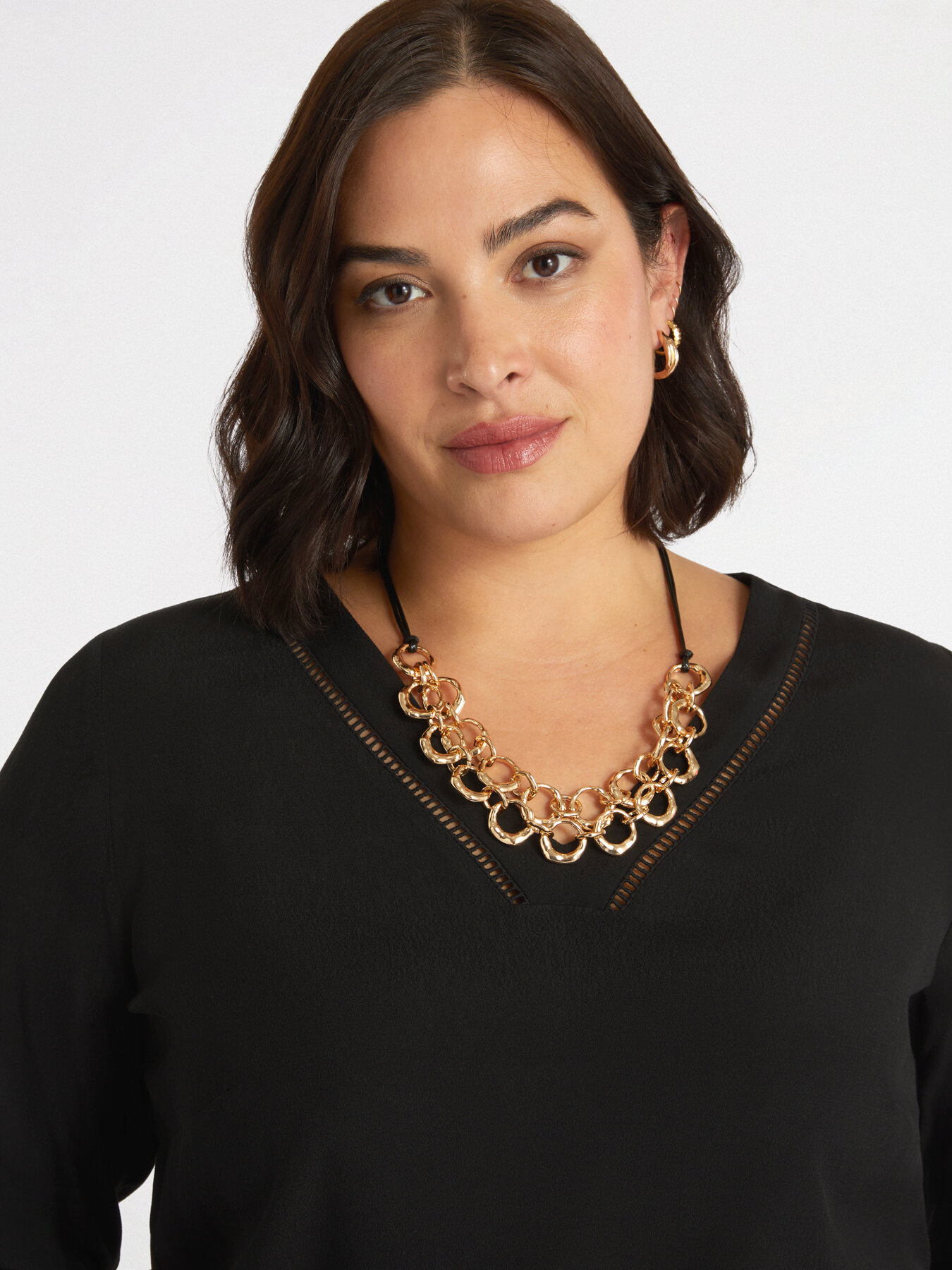 Collar con doble cadena de anillos image number 2