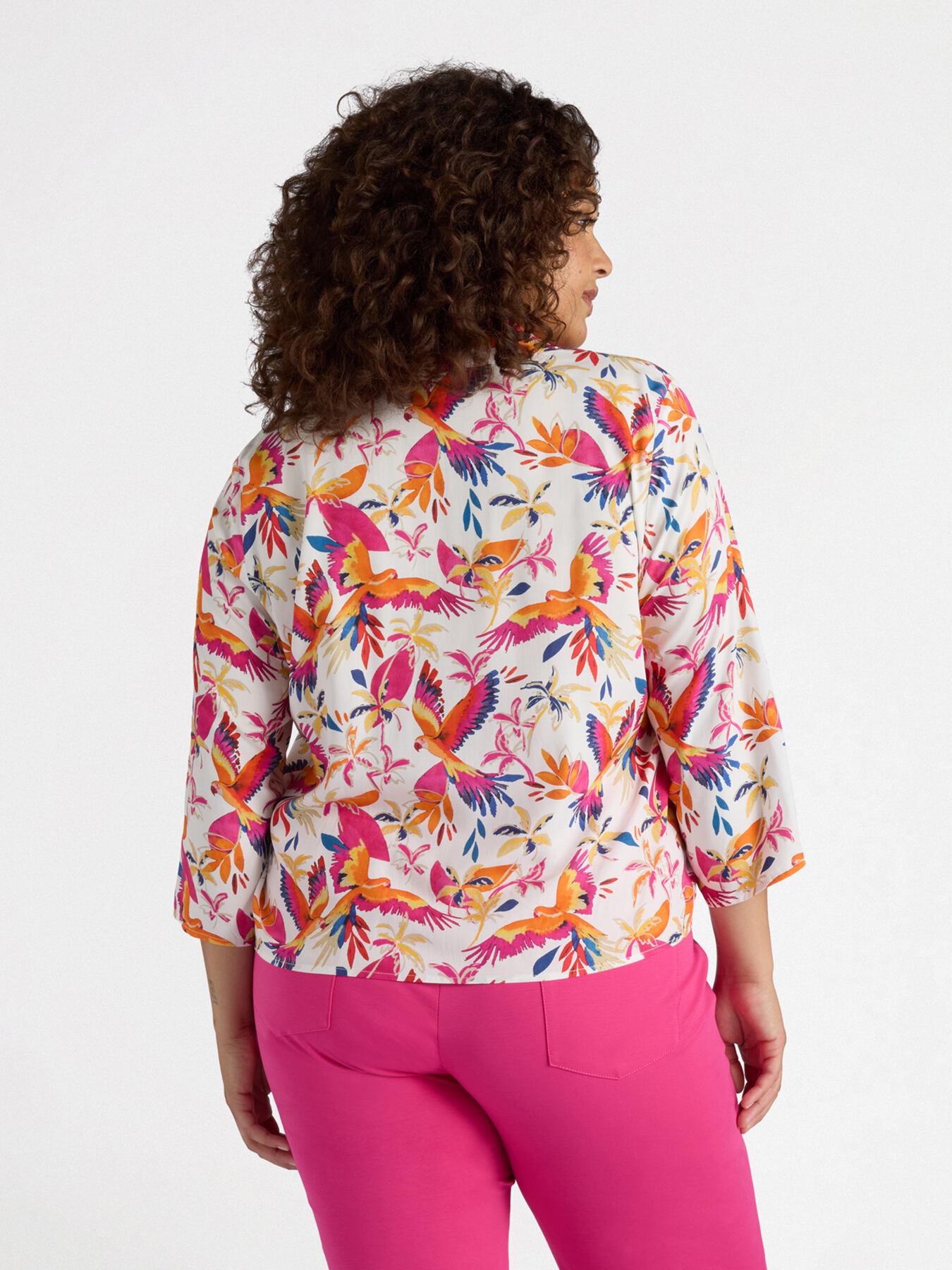 Camicia boxy stampa Parrot and Palm image number 2